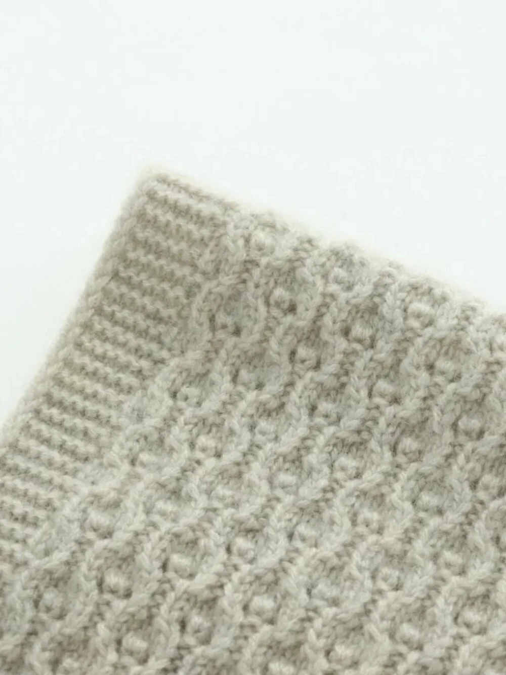 CHANEL COCO Mark Scarf Cashmere Beige Silver CC Auth BA11371V